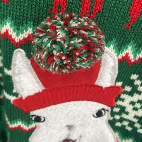 33 Degrees Sz XL Llama 3D Red Ugly & Cute Christmas Sweater - Picture 5 of 12